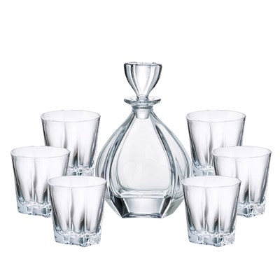 Buy And Send Bohemia Laguna Crystal Decanter Set with 6 Laguna Glasses